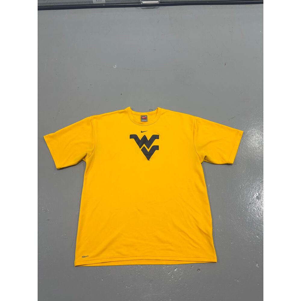 Vintage West Virginia Mountaineers Shirt Large Nike Team Y2K Center Logo WVU